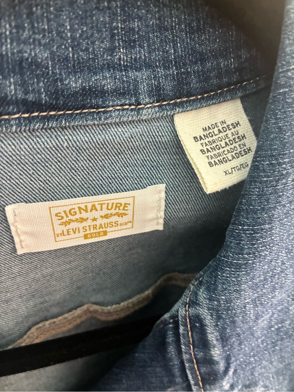 Levi’s Signature XL Classic Blue Denim Jacket - Women's Jean  PAINTED BACK - Picture 7 of 8